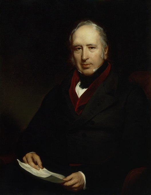 Portrait of the English gentleman-scholar Sir George Cayley—who outlined the four forces that account for how and why an airplane is able to fly.